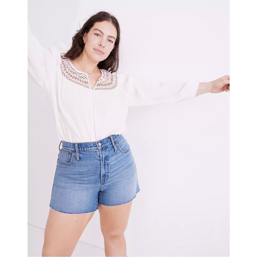 Madewell The Perfect Jean Denim Short CURVY medium wash size 30